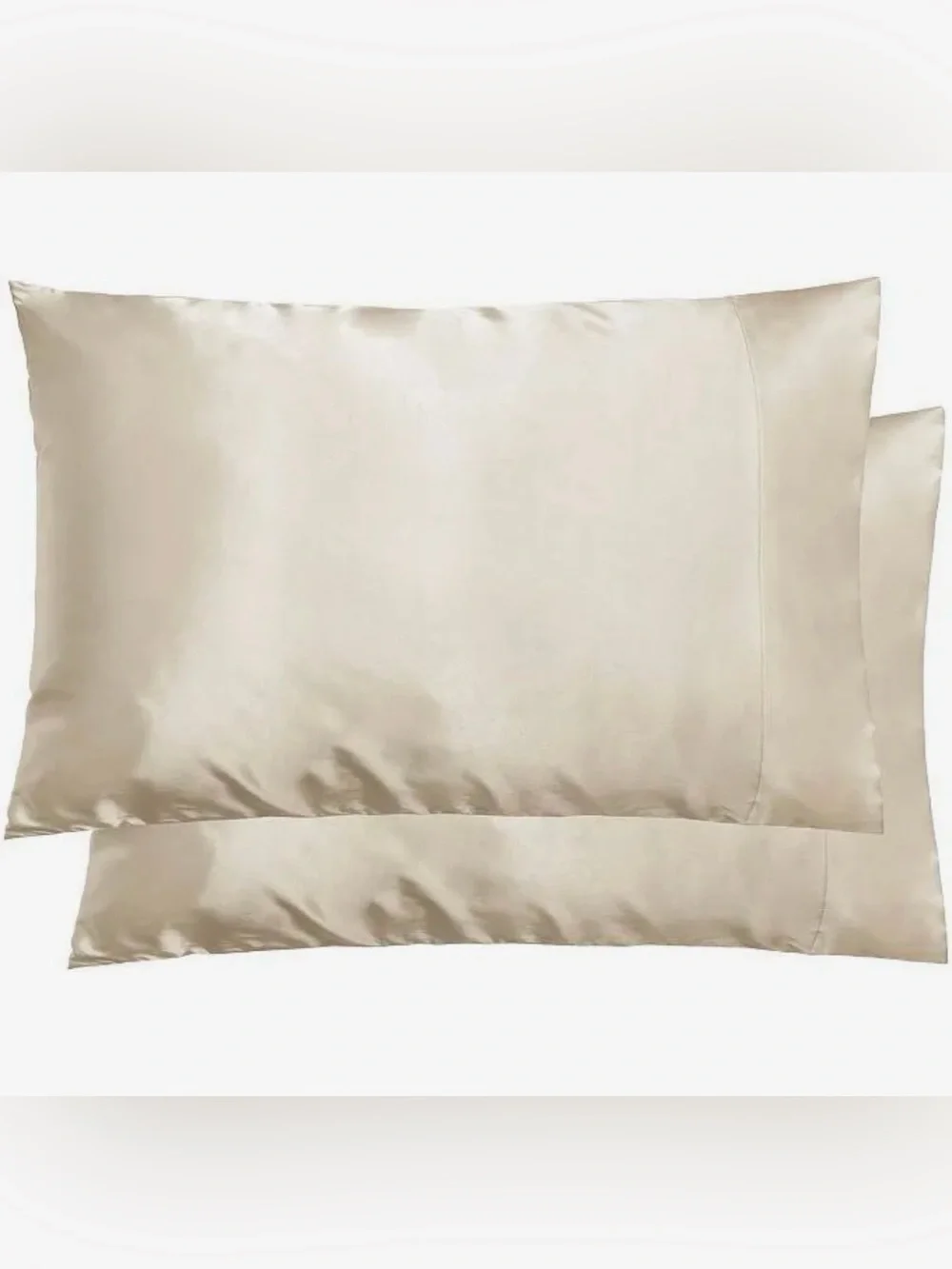 New Set of 2 Night King Satin Beauty Pillowcase - Champagne/khaki